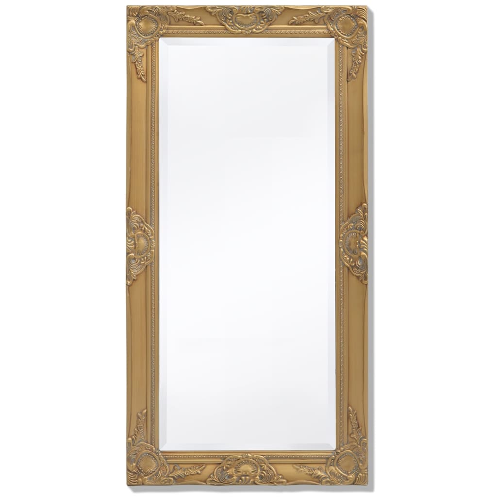 vidaXL Espejo de Pared Estilo Barroco con Dimensiones 100 x 50 cm Color Negro,  Dorado,  Plateado y mas