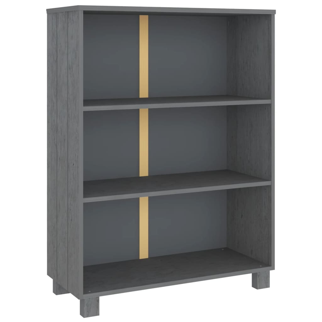 vidaXL Estantería HAMAR madera pino maciza 85x35x112 cm Marrón miel, Blanco, Gris oscuro Mueble Almacenaje Estantería para Oficina, Estudio, Dormitorio Estantería/Librería/ mueble de Almacenamiento