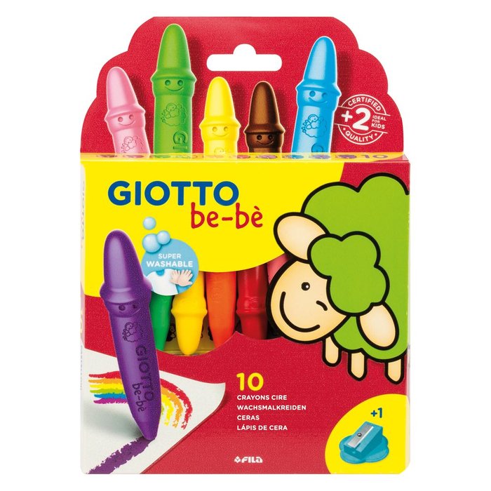 GIOTTO CERAS GIOTTO BEBE 10 COLORES SURTIDOS + SACAPUNTAS SACAPUNTAS