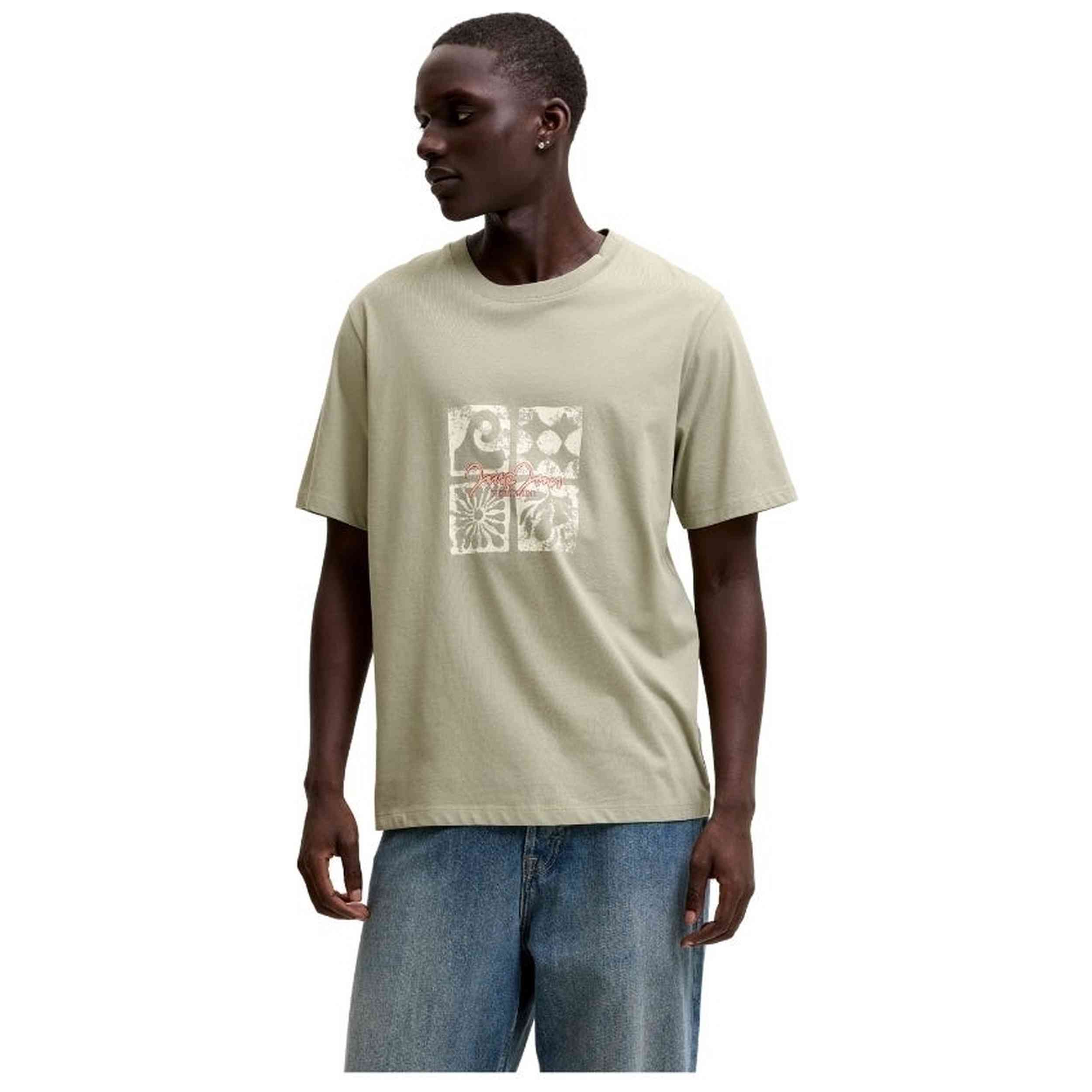 Camiseta Jack & Jones modelo Jorriviera Front Tee Ss Crew en color Verde