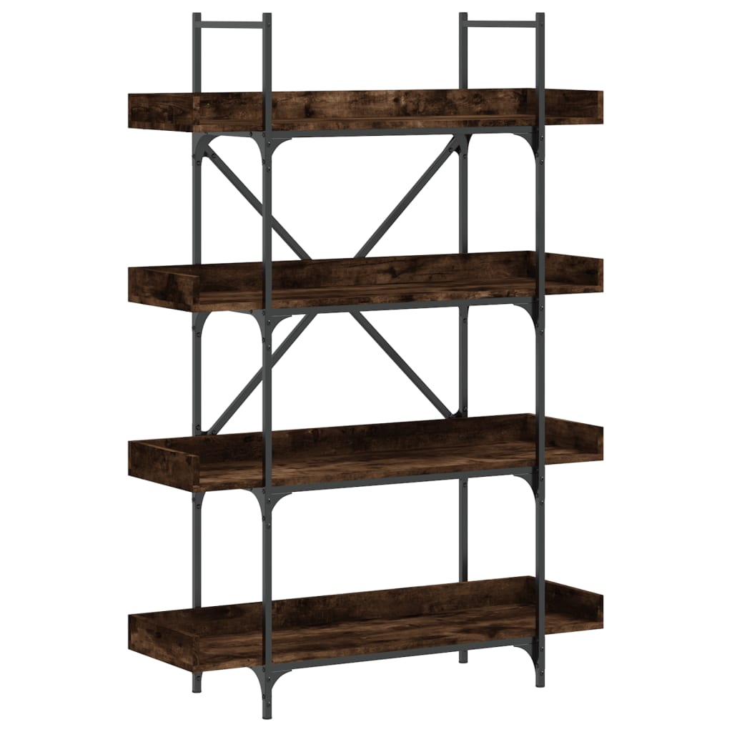 Vidaxl Librería 4 Estantes Madera Ingeniería Roble Humo 100x33x145,5cm