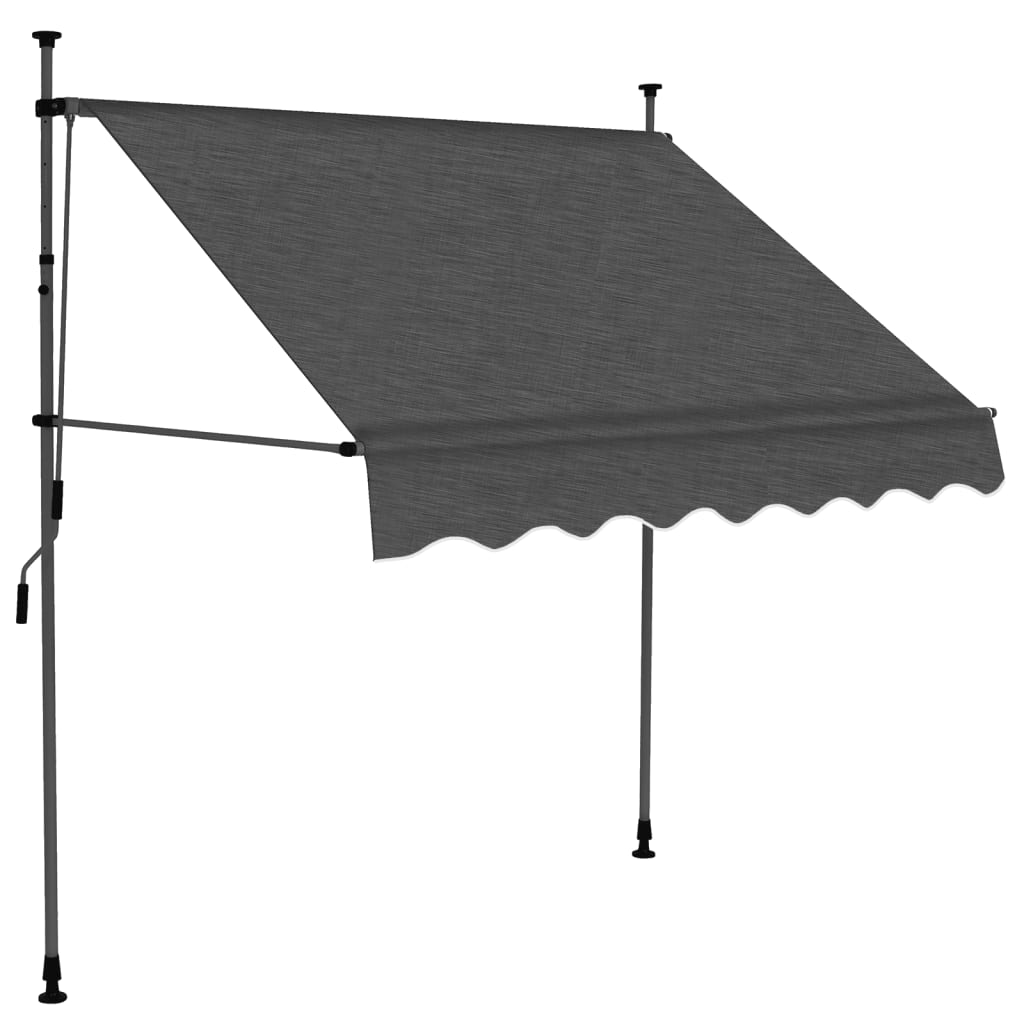Vidaxl Toldo Manual Retráctil con LED 200 Cm Color Azul, Amarillo y Blanco, Naranja y Más Protección Rayos UV para Terraza Patio Exterior Jardín