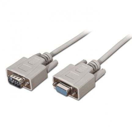 Cable Serie RS232 Aisens A112-0065/ DB9 Macho - DB9 Hembra/ Hasta 0.15W/ 1.6Mbps/ 1.8m/ Beige