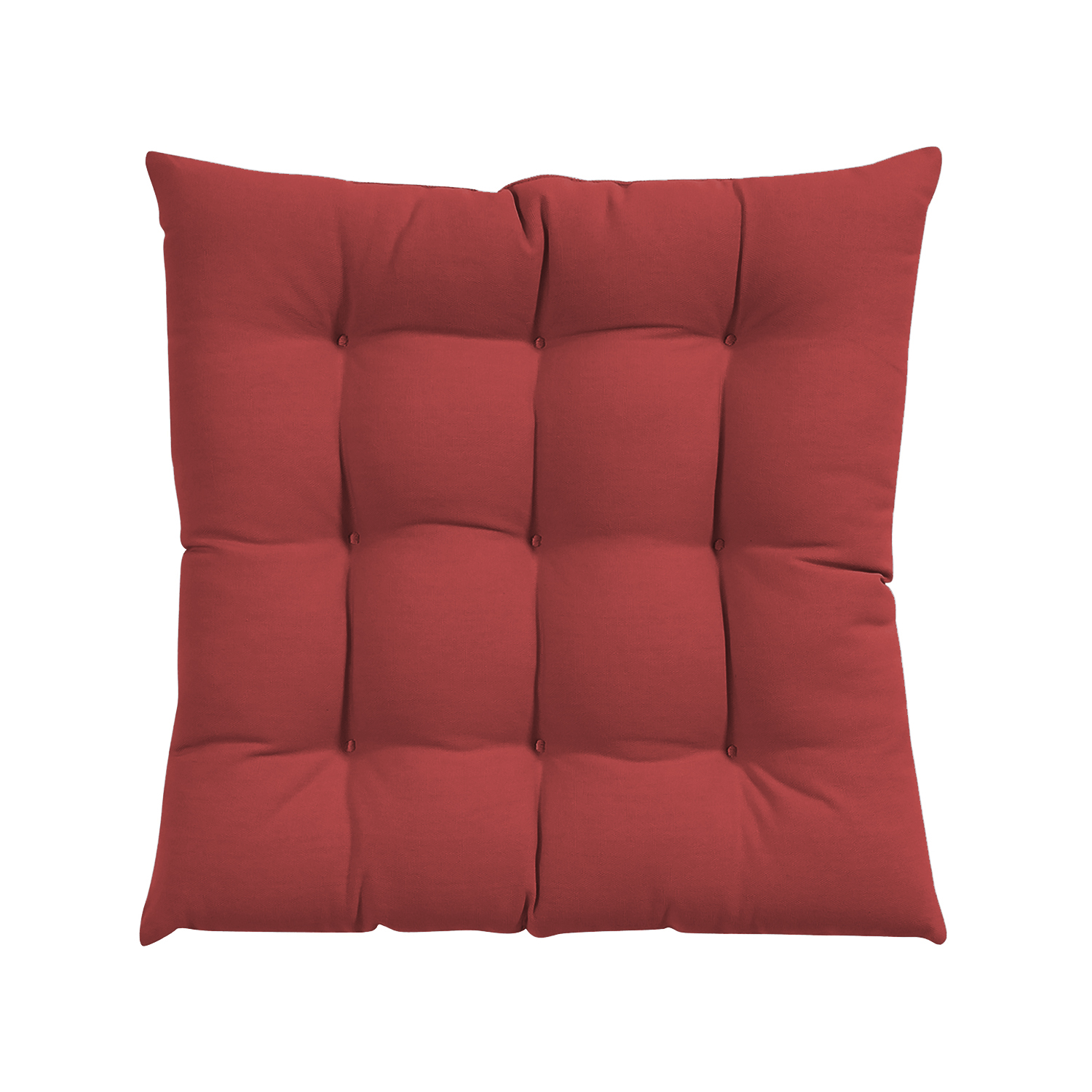 GREATOYAR Juego de 2 Cojines para Silla y Asiento, Decoración de Asiento de Jardín Casa Terraza, Cojín Decorativo con Correas de Sujeción, 9 Pespuntes, Fabricado en España, 38x38x3.5cm, Rojo/Azul/Marrón/Crema/Gris/Morado/Rosa