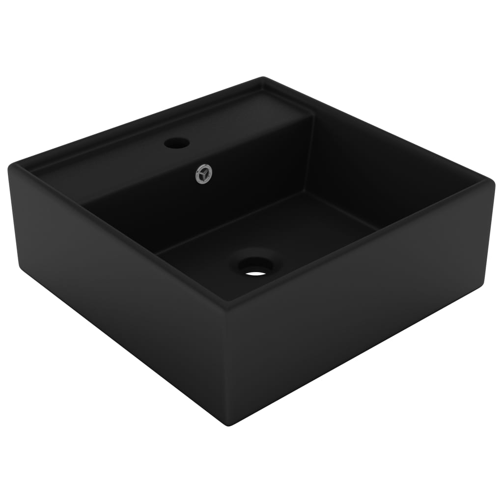 vidaXL Lavabo Lujoso Cuadrado Rebosadero de Cerámica 41x41cm Aseo Multicolor