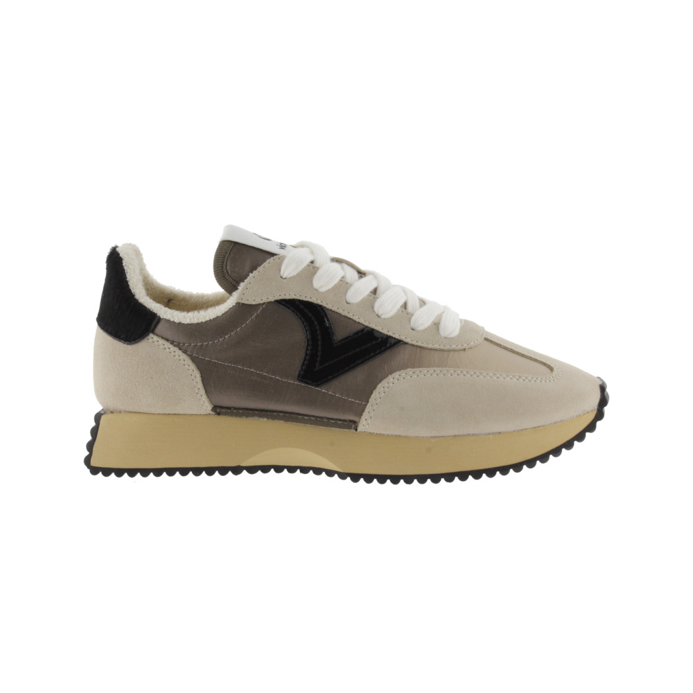 Victoria Cosmos Zapatillas de nylon metalizado con piezas animal print y de serraje y suela en sierra 1134111