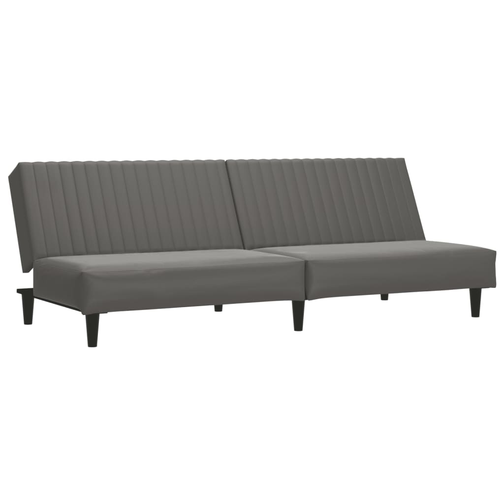vidaXL Sofá cama de 2 plazas cuero sintético gris