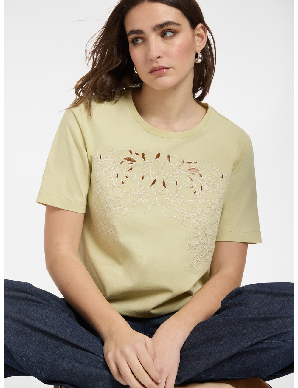 Elena Mirò - Camiseta con bordado floral