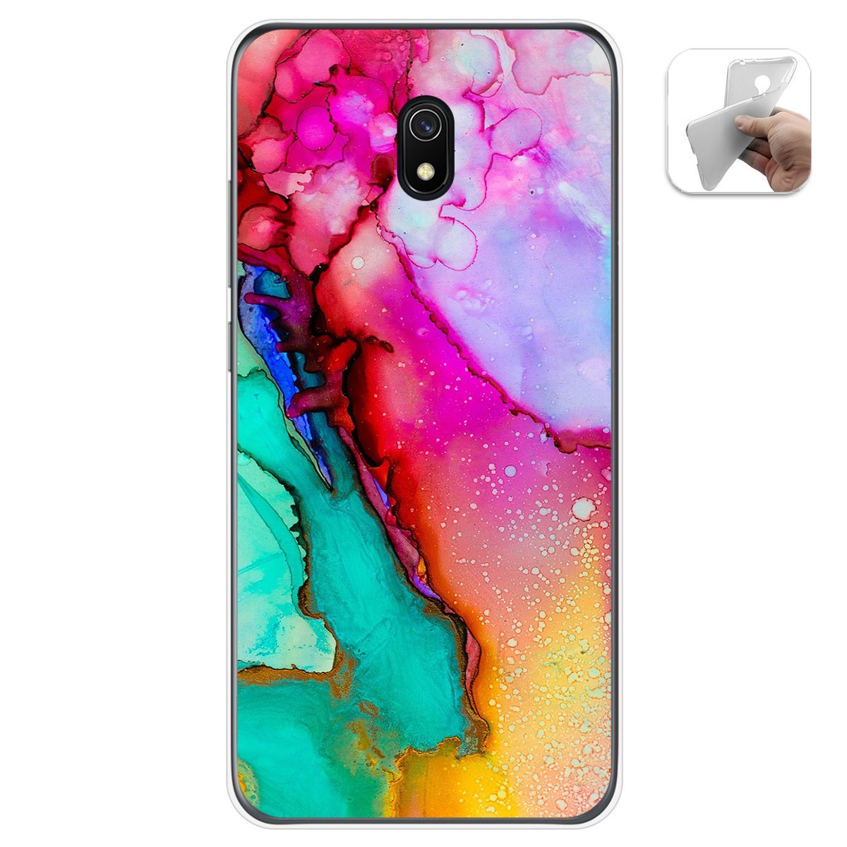 Tumundosmartphone Funda Gel Tpu para Xiaomi Redmi 8A diseño Mármol 15 Dibujos