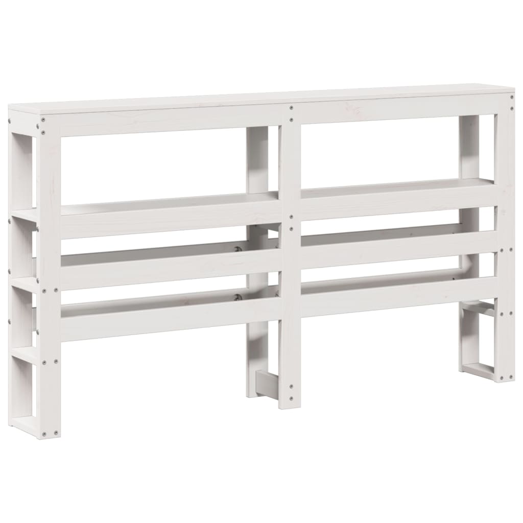 vidaXL Cabecero de cama con estantes madera maciza pino blanco 150 cm