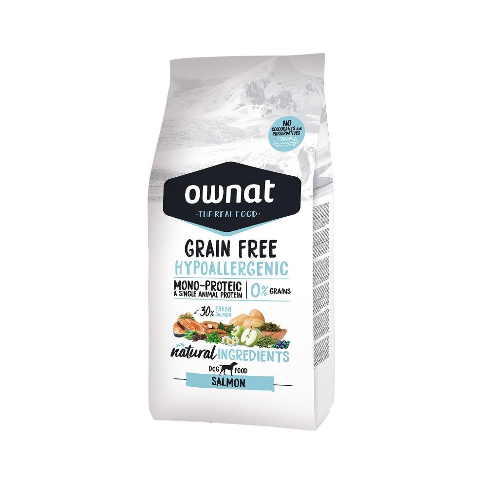 Ownat – Pienso para perros adultos medianos y grandes Ownat Grain Free Hipoallergenic salmón 12 kg.