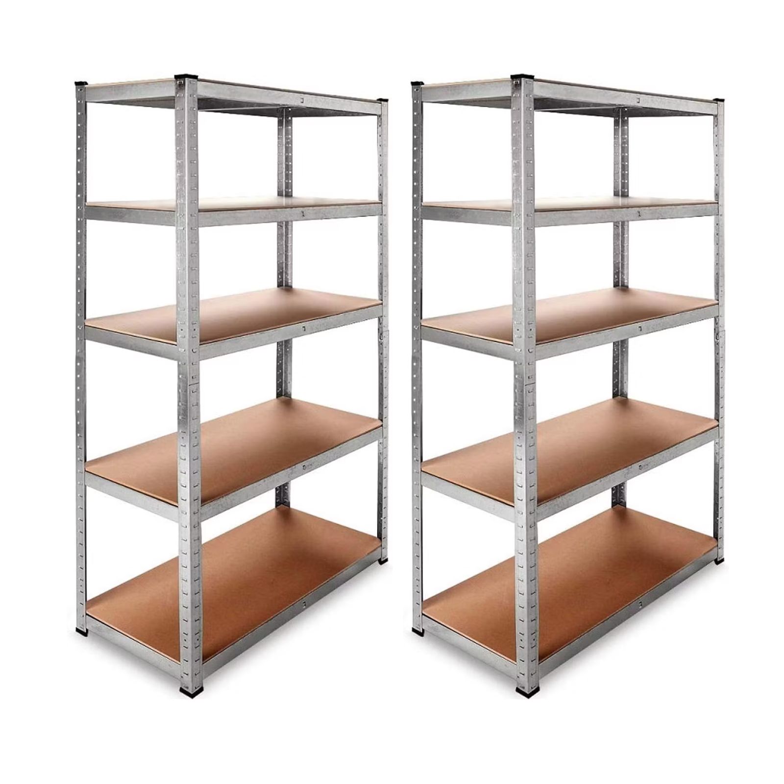 DASCK - Pack de 2 Estanterías Galvanizadas de 5 Baldas, 180x90x40 cm