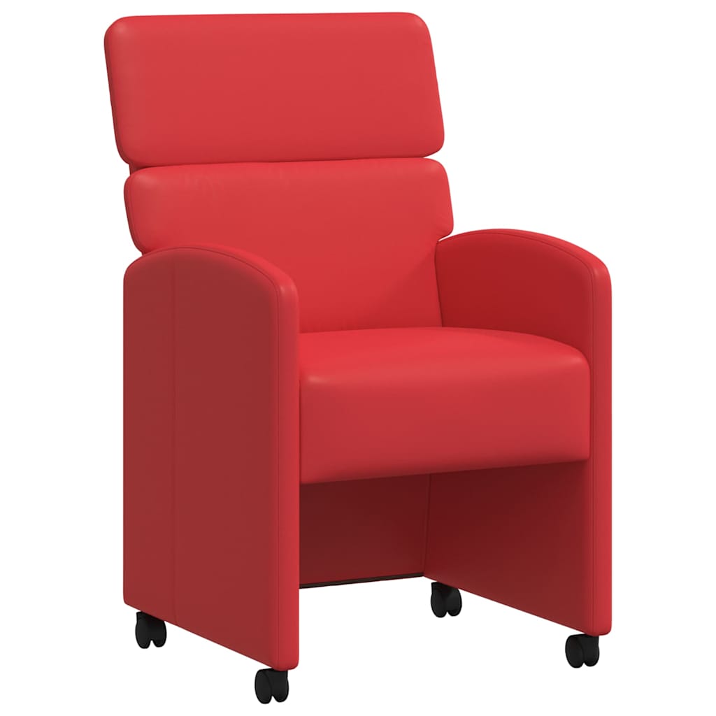 Sillas de Comedor con Ruedas 2 pcs Rojo 58 x 65 x 98 cm