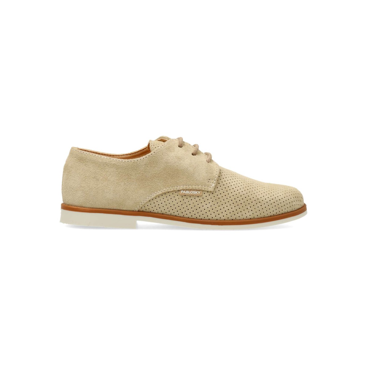 Pablosky - Zapato vestir oxford piel serraje para niño, transpirable y resistente con forro inTech, plantilla antibacterias y suela antideslizante para comuniones y eventos veraniegos