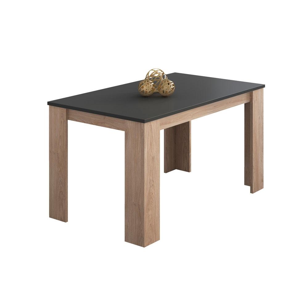 duehome - Mesa de comedor fija y robusta 140x80 cm Berta