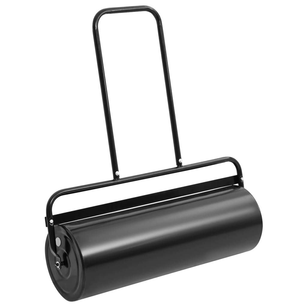vidaXL Rodillo para césped con mango acero y hierro negro Dimensiones Ø 30 x 60 cm (42 L), Ø 30 x 90 cm (63 L)