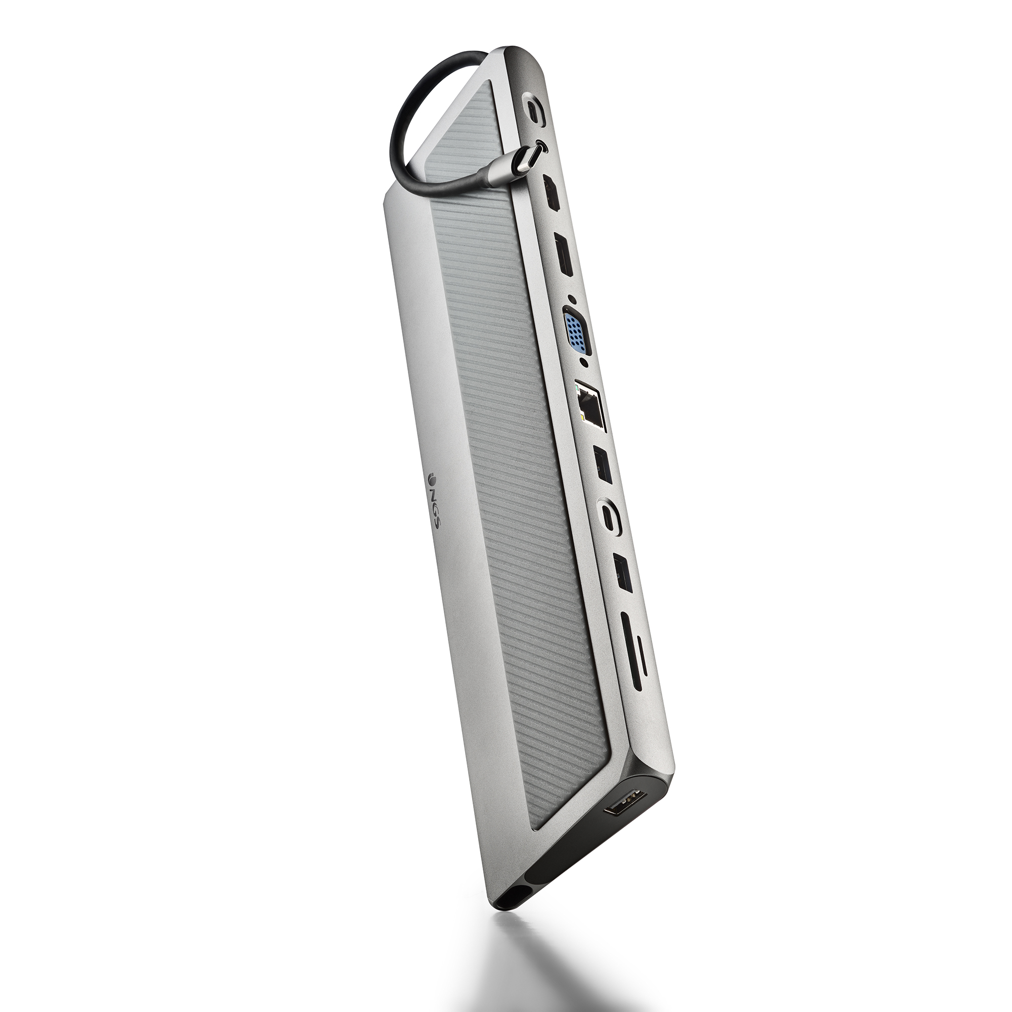 NGS Wonder Dock 12 Pro - Hub USB 3.0 Tipo C Multipuerto 12 en 1 con HDMI, VGA, RJ45, SD/TF, Carga Rápida PD y Compatibilidad Amplia para MacBook, iPad Pro y Portátiles