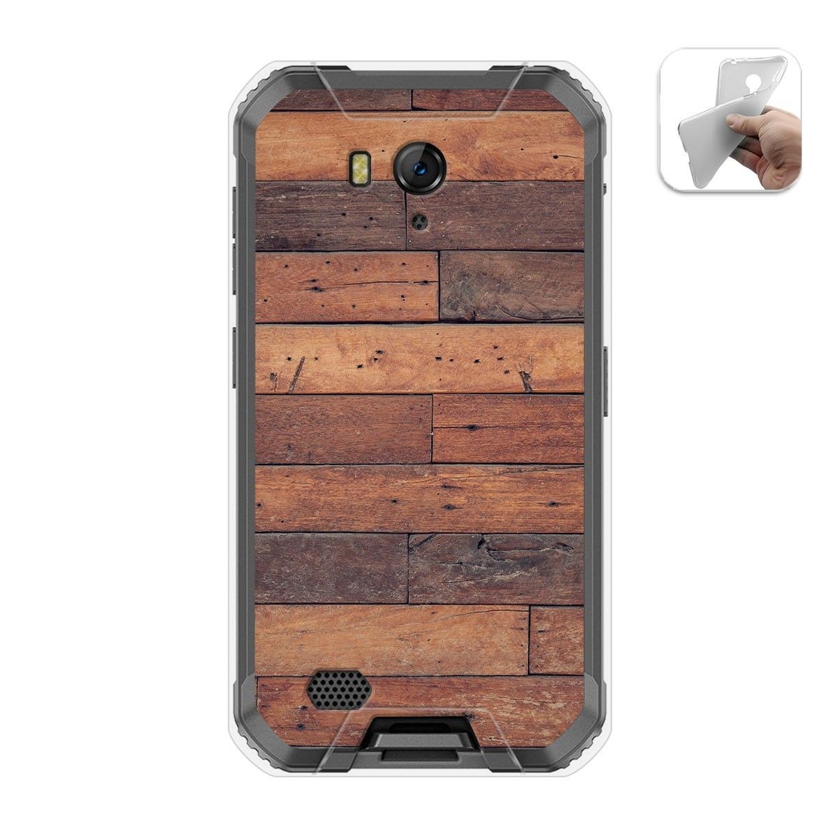 Tumundosmartphone Funda Gel Tpu para Ulefone Armor X6 diseño Madera 03 Dibujos