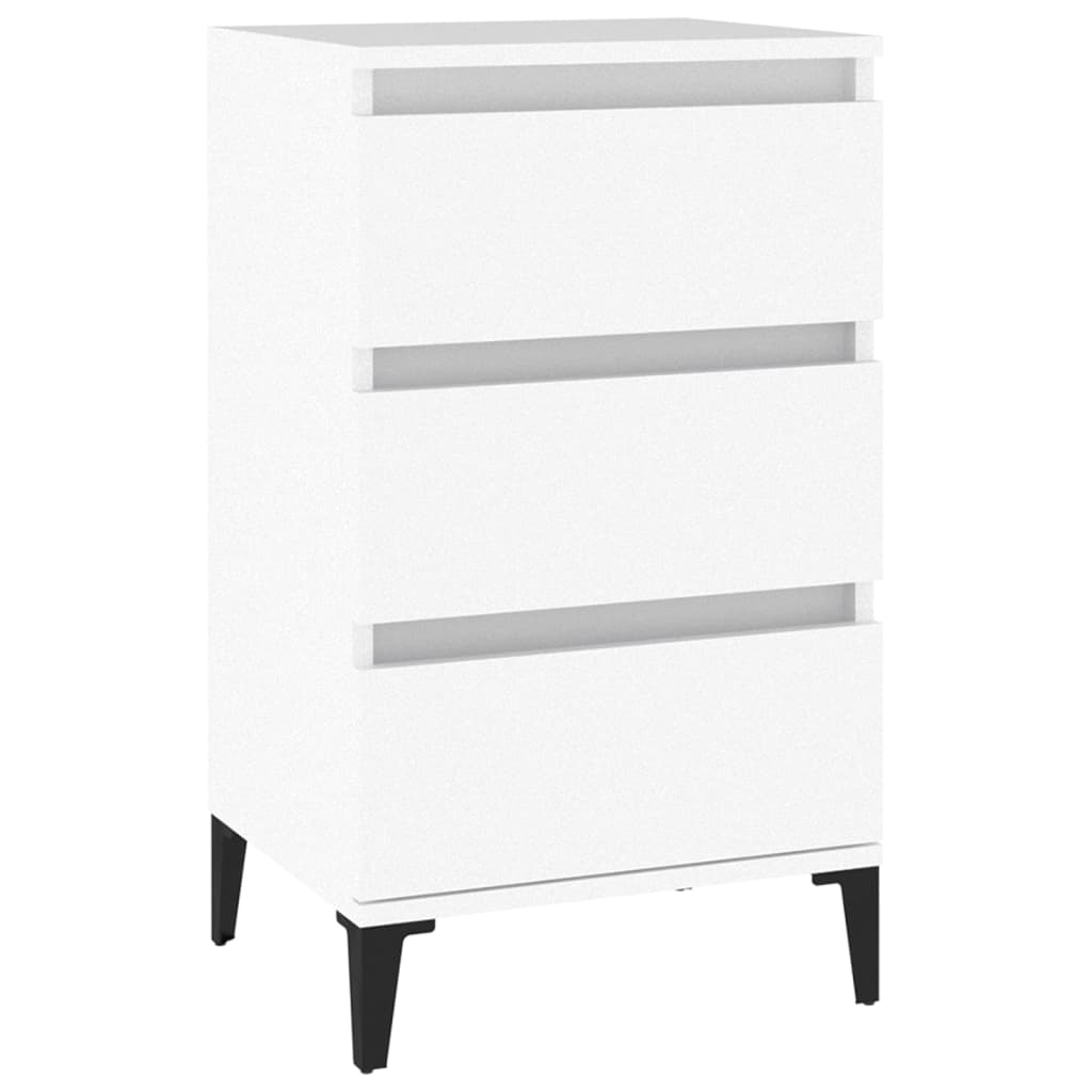 vidaXL Mesita de noche madera contrachapada blanca 40x35x70 cm