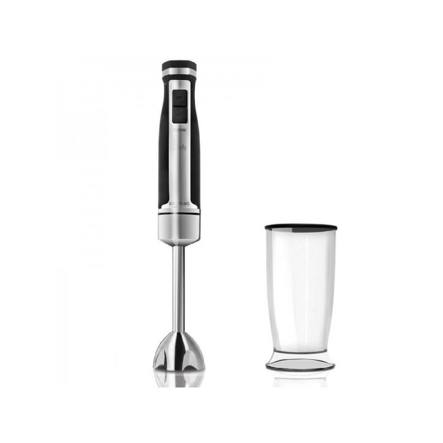 Cecotec Batidora de Mano PowerGear 1500. 1500 W 21 Velocidades y Turbo Acero Inox y Silicona X-Blades: Cuchilla de 4 Hojas con Recubrimiento de