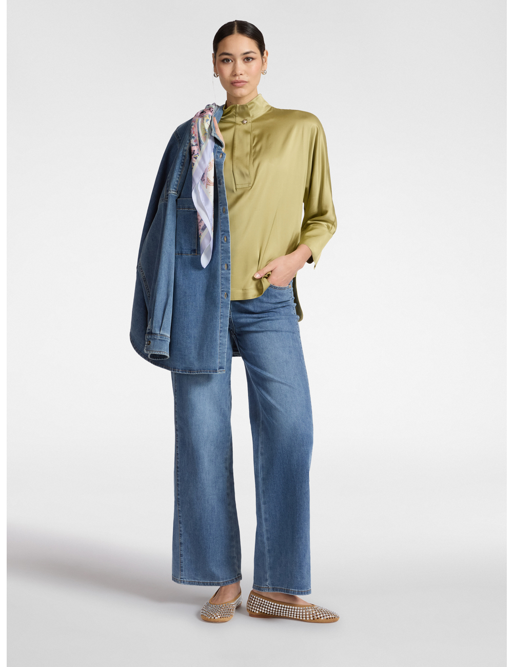 Elena Mirò - Jeans 5 bolsillos mid wide leg