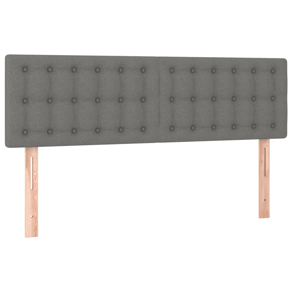 vidaXL Cabecero con LED de tela gris oscuro 144x5x78/88 cm