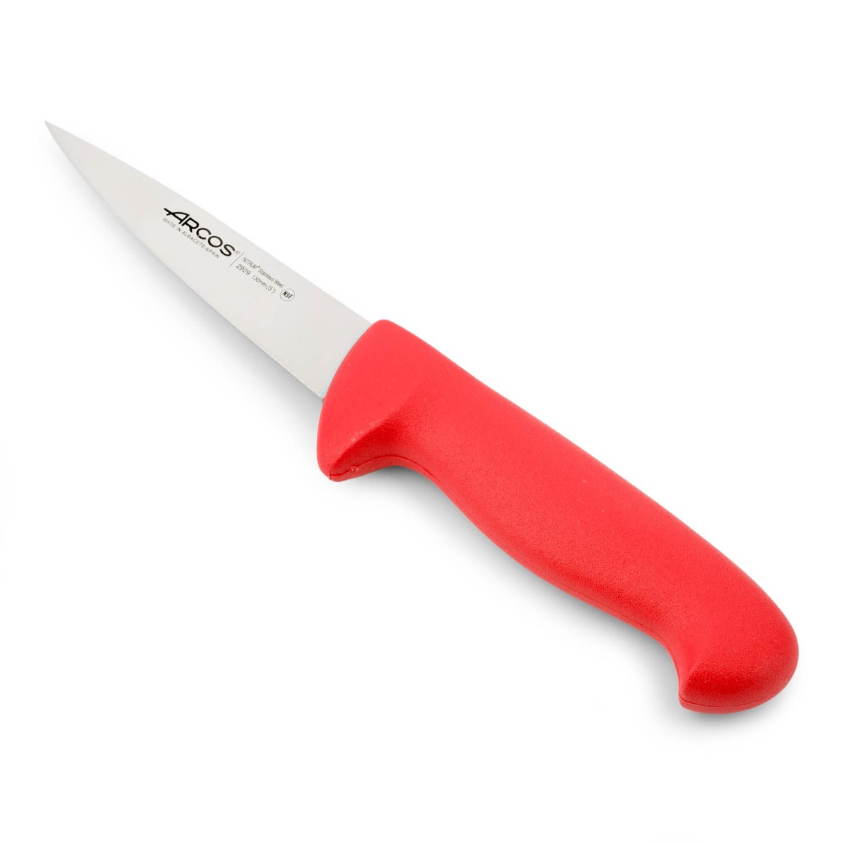 Arcos Serie 2900. Cuchillo Carnicero y Cuchillo Carne. Hoja Acero Inoxidable 5". Mango Polipropileno Rojo.istema Identificación Color. Plateado. Tamaño 7'' Uso Pesado. Serie 2900. Color Rojo.