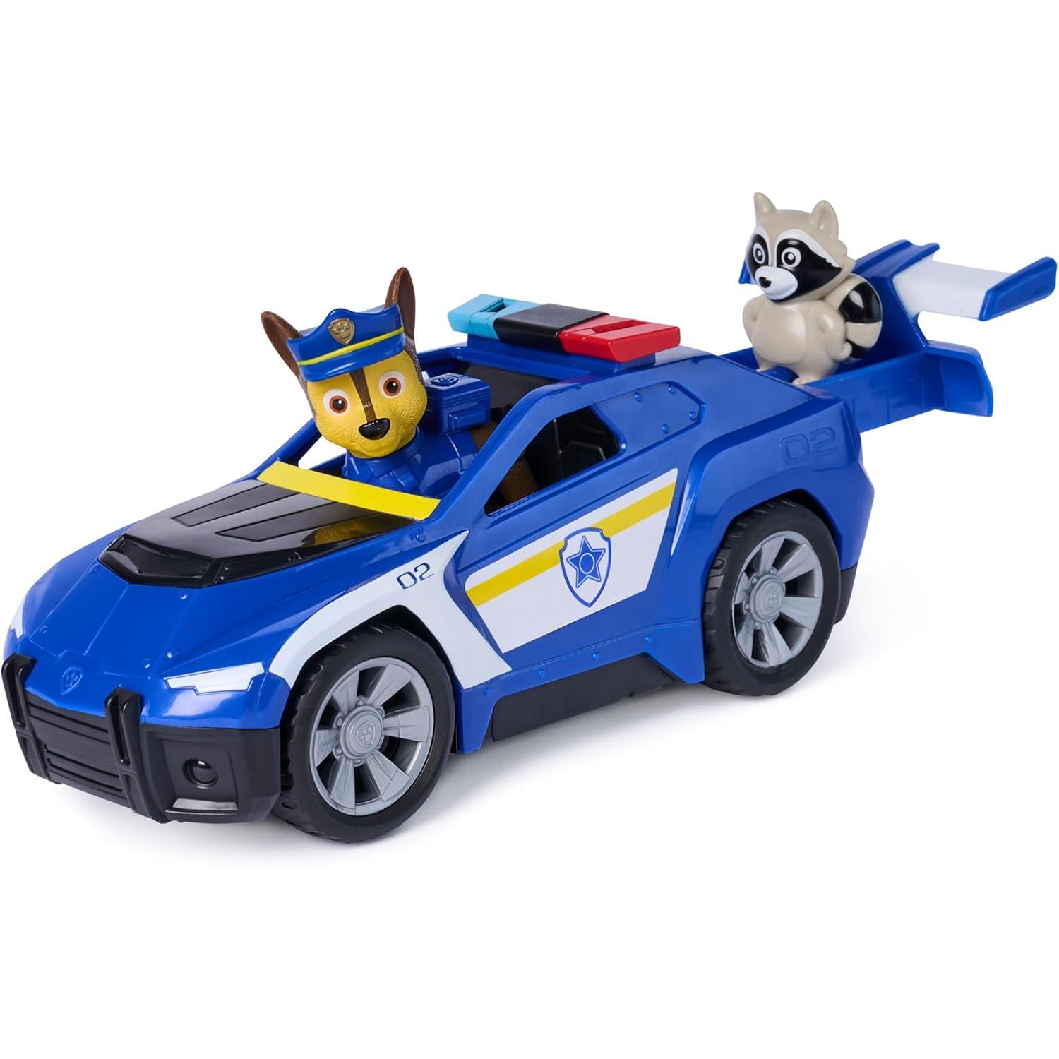 PATRULLA CANINA - Paw Patrol Patrulla Canina - Pack Coche de Policía de Rescate Search & Rescue + Figura de Chase y Mapache - Patrulla Canina Juguetes, Regalo Niño 3 años +, Juguetes Niños 3 años, Juegos Infantiles