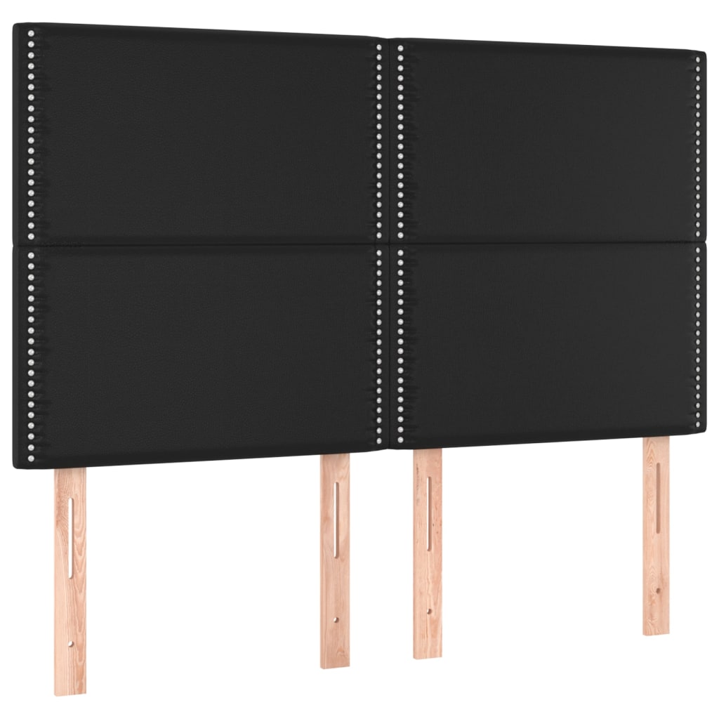 vidaXL Cabecero con luces LED cuero sintético negro 144x5x118/128 cm