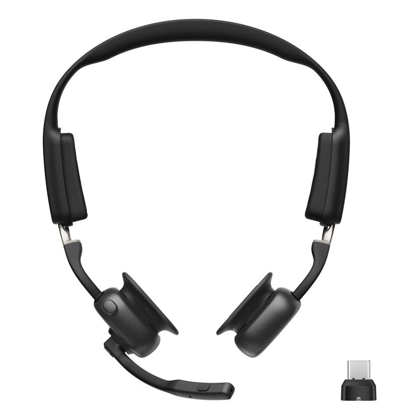 SHOKZ Openmeet Auriculares Inalámbrico gancho de oreja Oficina/Centro de llamadas USB Tipo C Bluetooth Negro