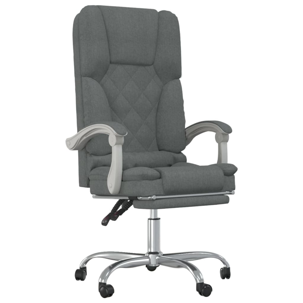 vidaXL Silla de Oficina Reclinable Masaje Asiento Regulable de Escritorio Tela