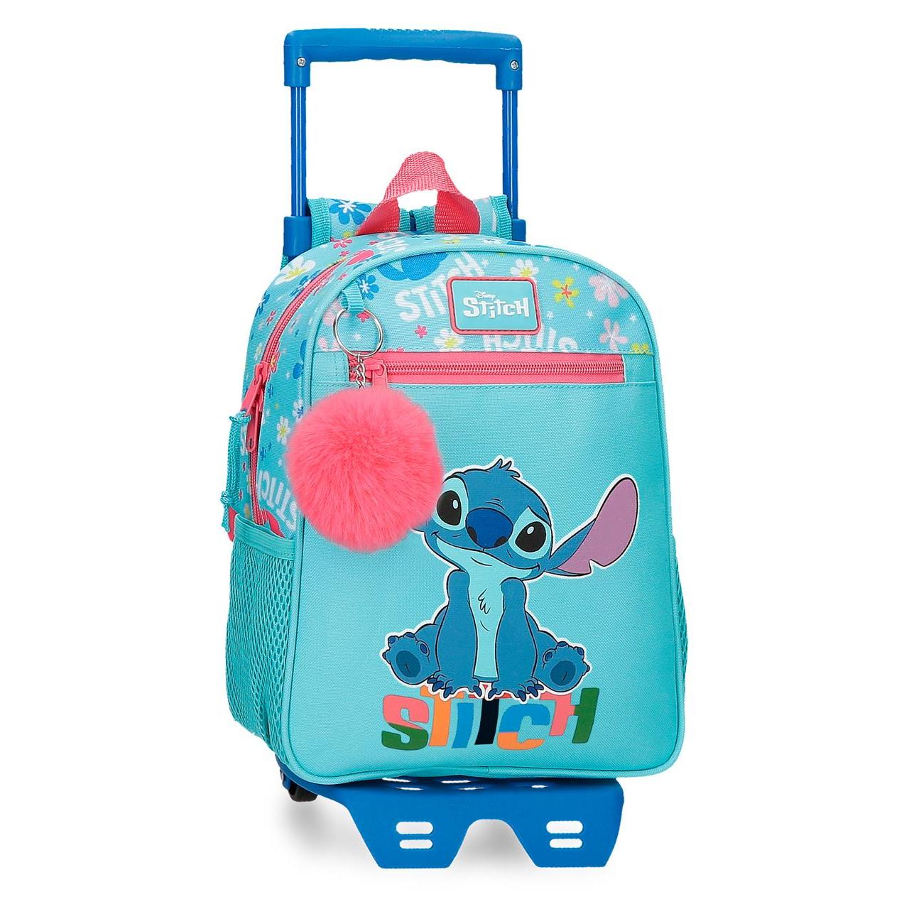 Disney Aloha Stitch Mochila de 23 cm x 28 cm x 10 cm con carro