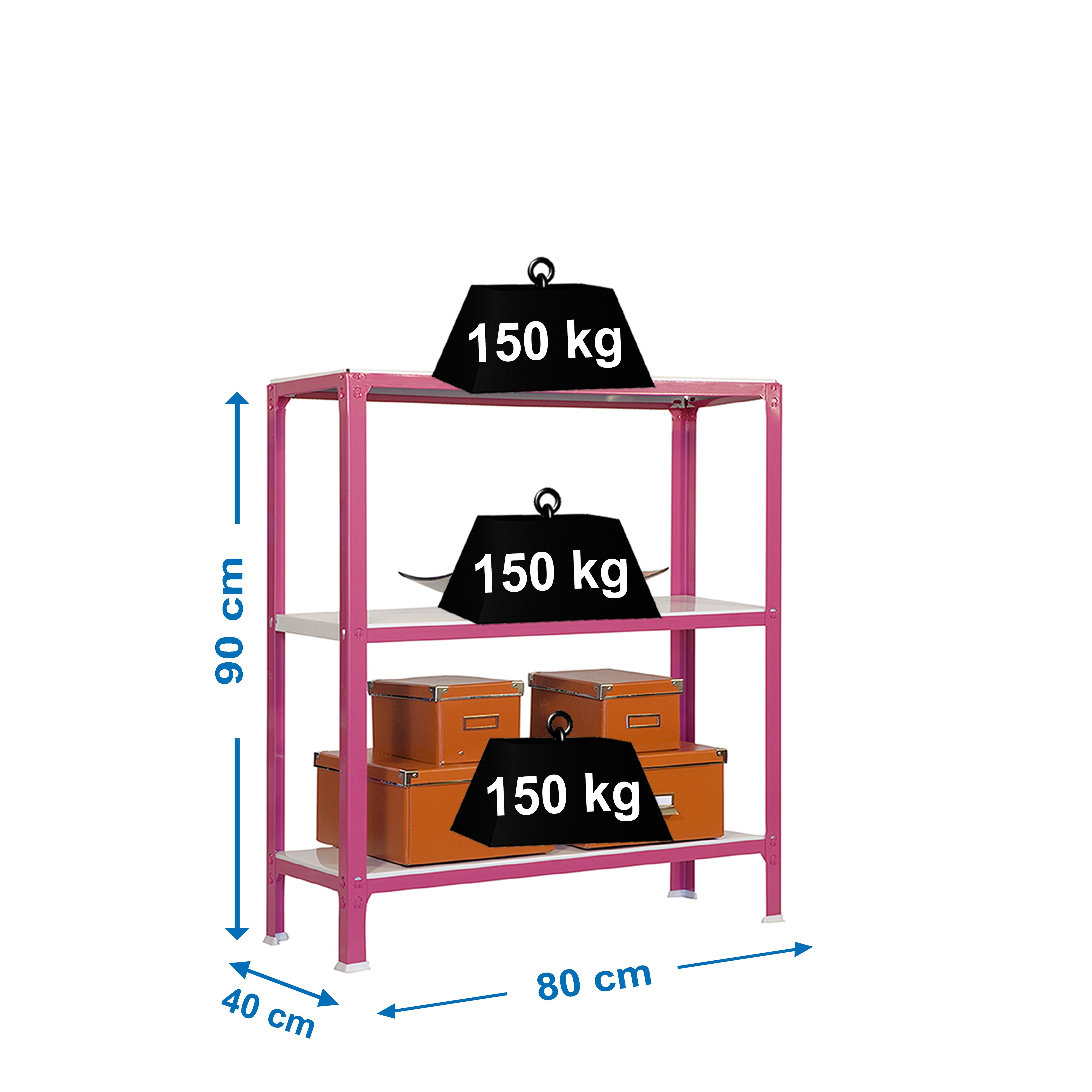 Estantería SIMONRACK Simonhome click mini 3/400 rosa/blanco