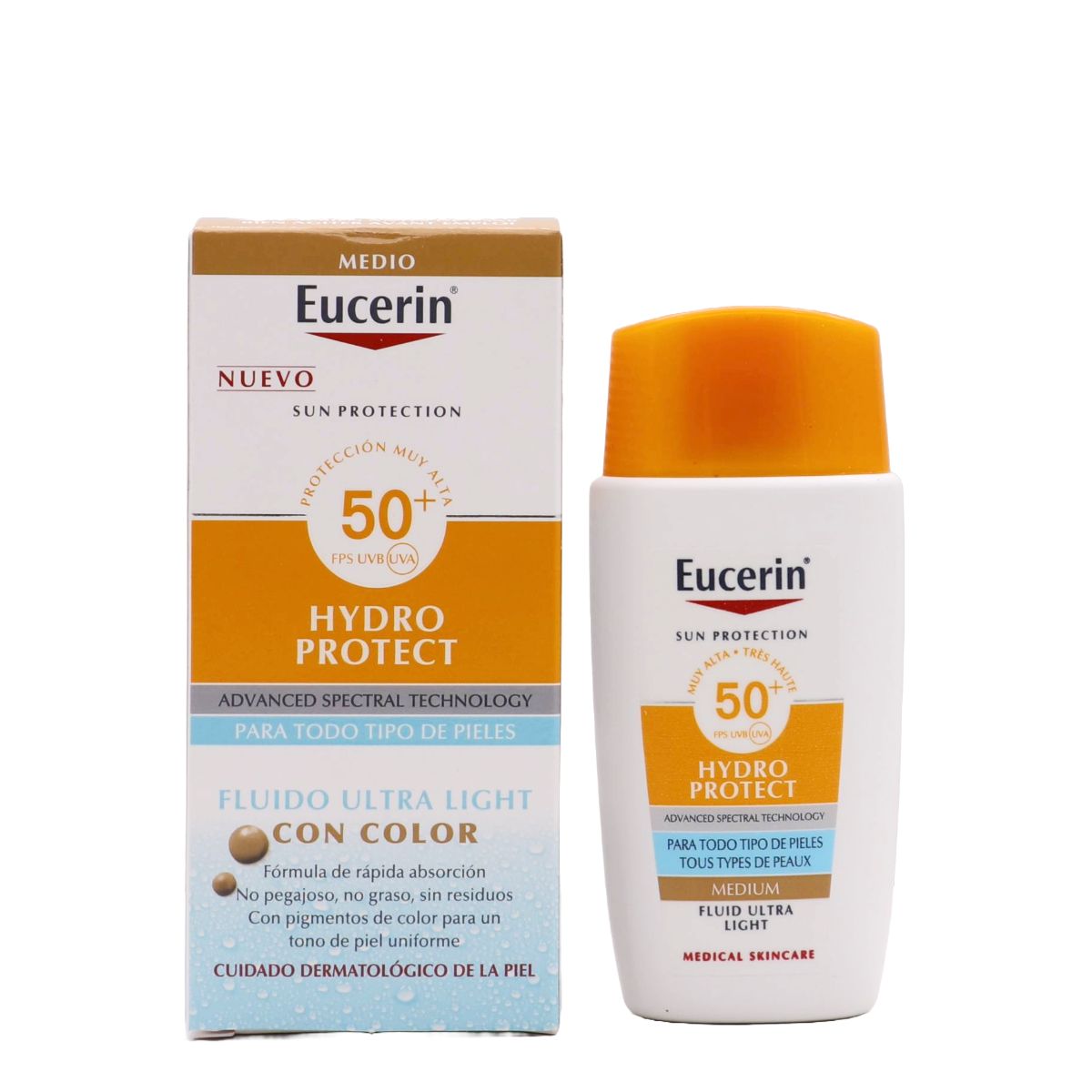 EUCERIN SUN HYDRO PROTECT FLUIDO ULTRA LIGHT TONO MEDIO SPF50+ 50 ML