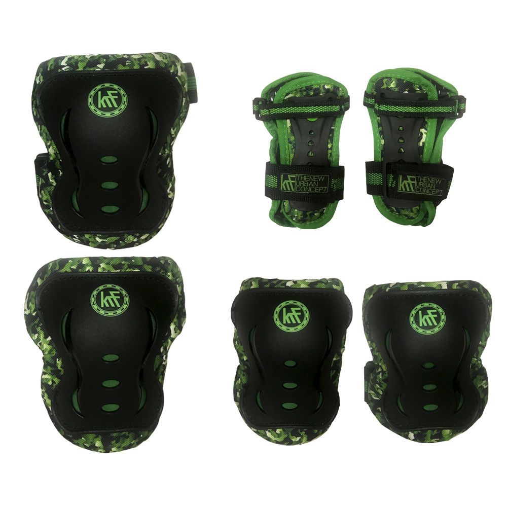 Set Protecciones Junior Camuflaje Verde Krf