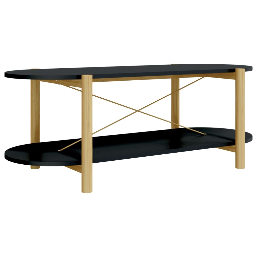 Vidaxl Mesa de Centro Madera Contrachapada 110x48x40 Cm Blanco/negro/marrón