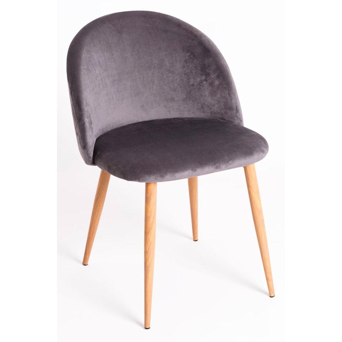 Regalos Miguel - Packs Sillas Comedor - Pack 6 Sillas Vint Terciopelo - Gris oscuro