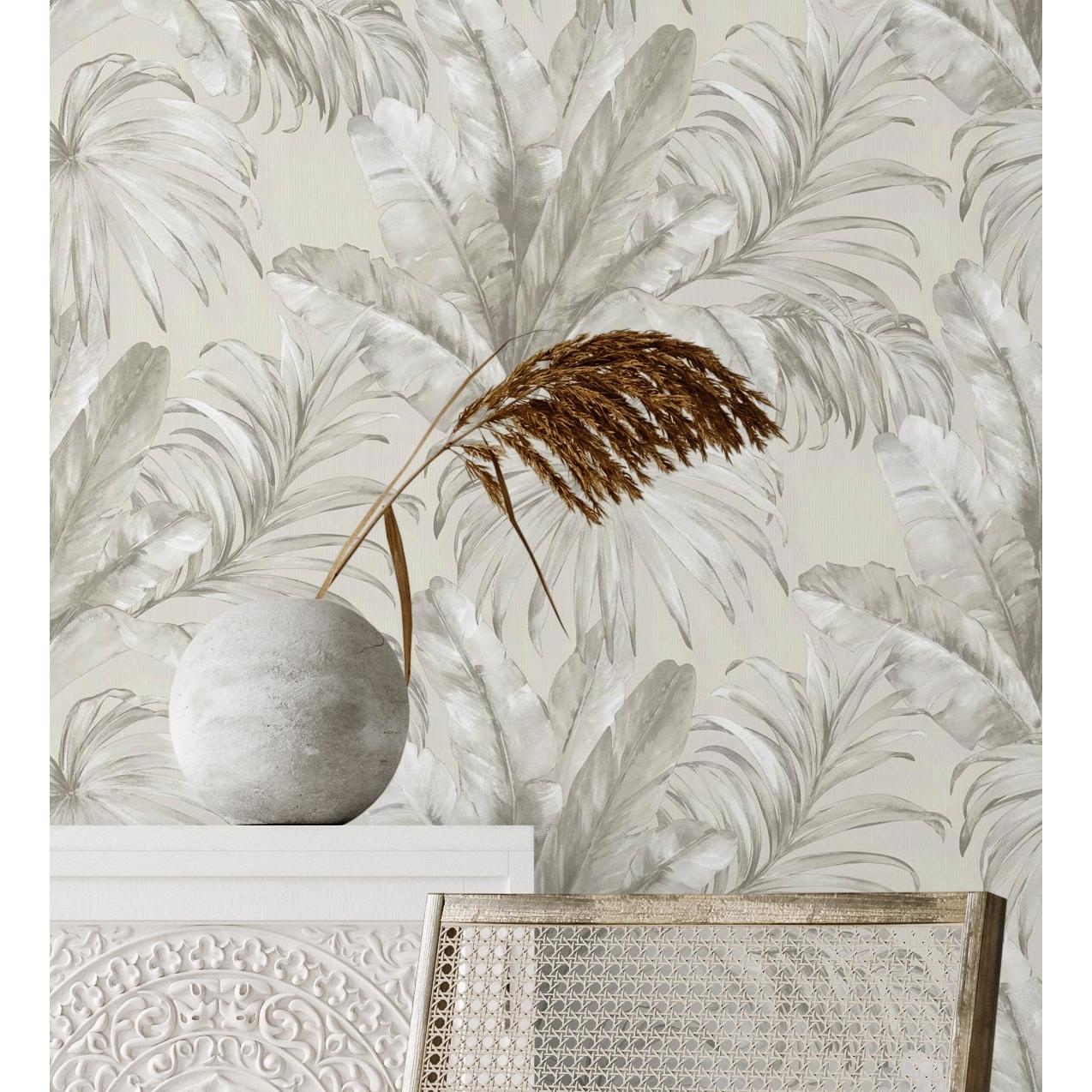 Papel pintado vinílico ecológico de fibra vegetal tejida textura en relieve  - Portland House 680638 de GAULAN - Rollo de 10 m x 0,53 m