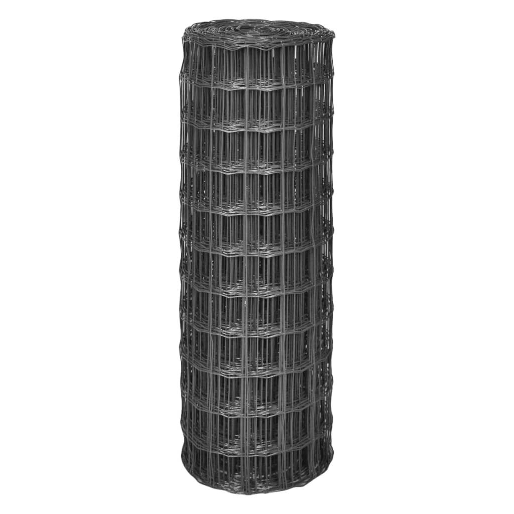 Vidaxl Euro Valla Acero 25x1,2 M Color Gris