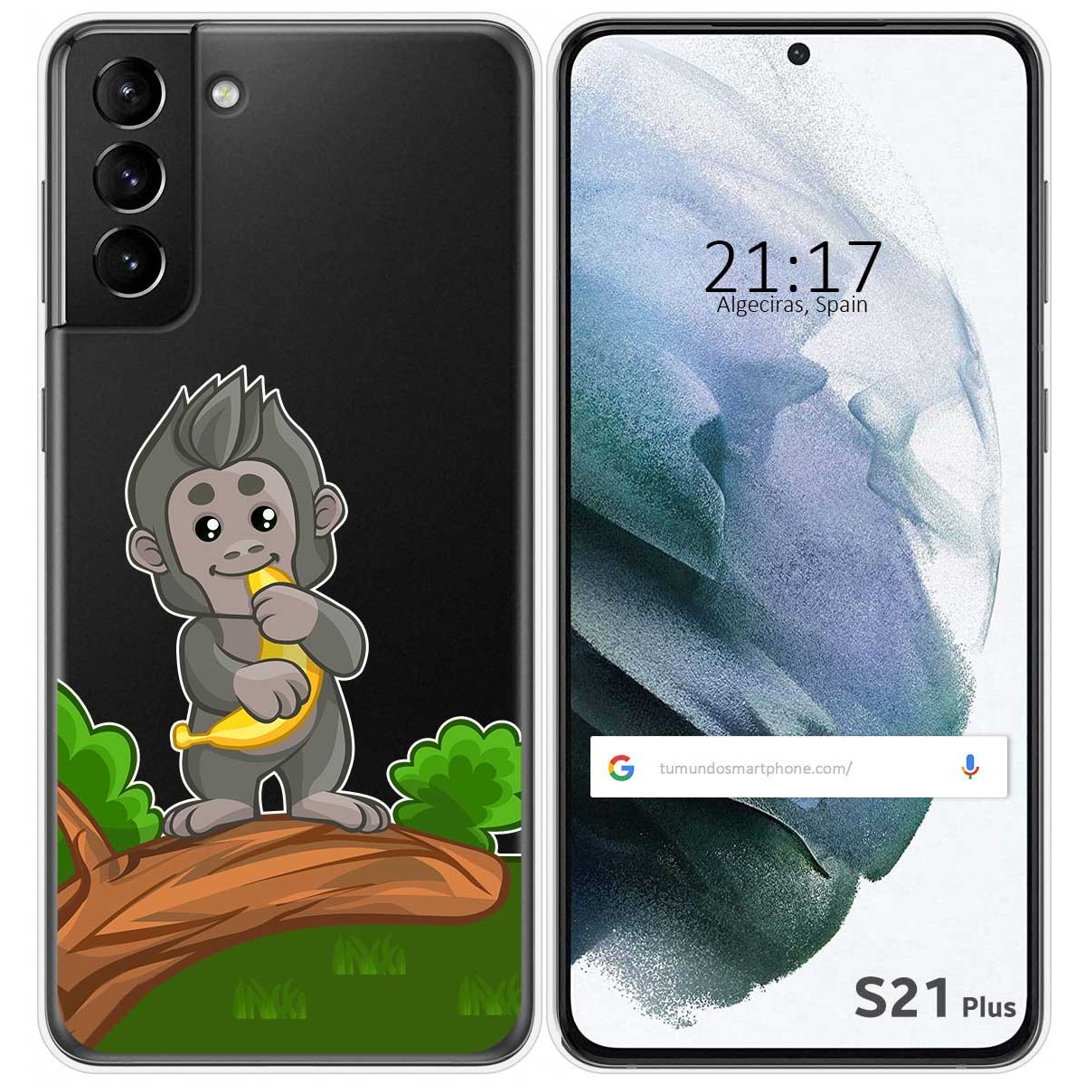 Tumundosmartphone Funda Gel Transparente para Samsung Galaxy S21+ Plus 5G diseño Mono Dibujos