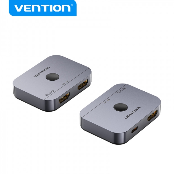 Vention switch/splitter hdmi 2.1 8k bidireccional hdmi hembra/usb-c hembra a 2x hdmi hembra - color gris