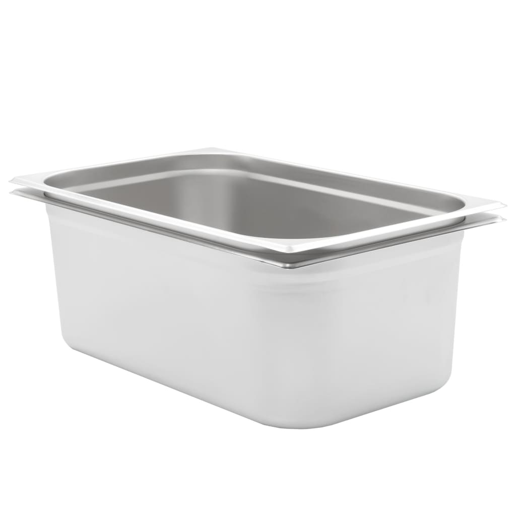 vidaXL Bandejas Gastronorm Acero Inoxidable Utensilios Accesorios Cocina Dimensiones 530x325x150 mm (2 unidades), 530x325x200 mm (2 unidades), 530x325x100 mm (4 unidades)