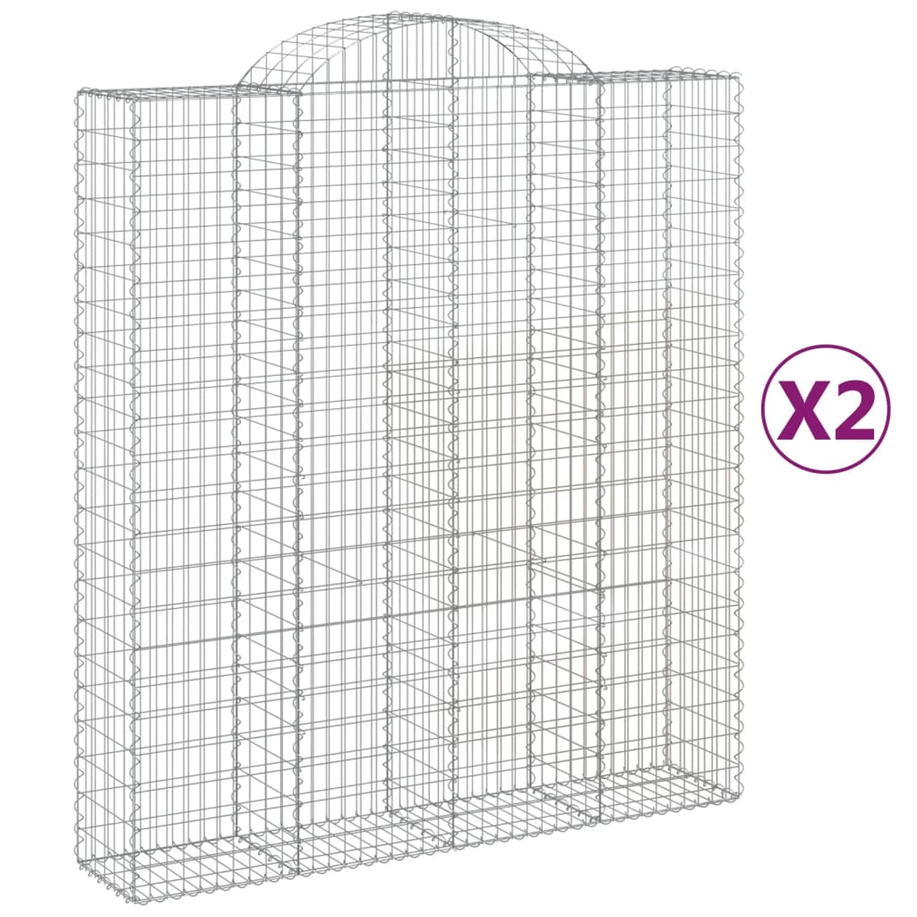 Cestas de Gaviones Vidaxl 2 Uds Hierro Arco 200x30x180/200cm
