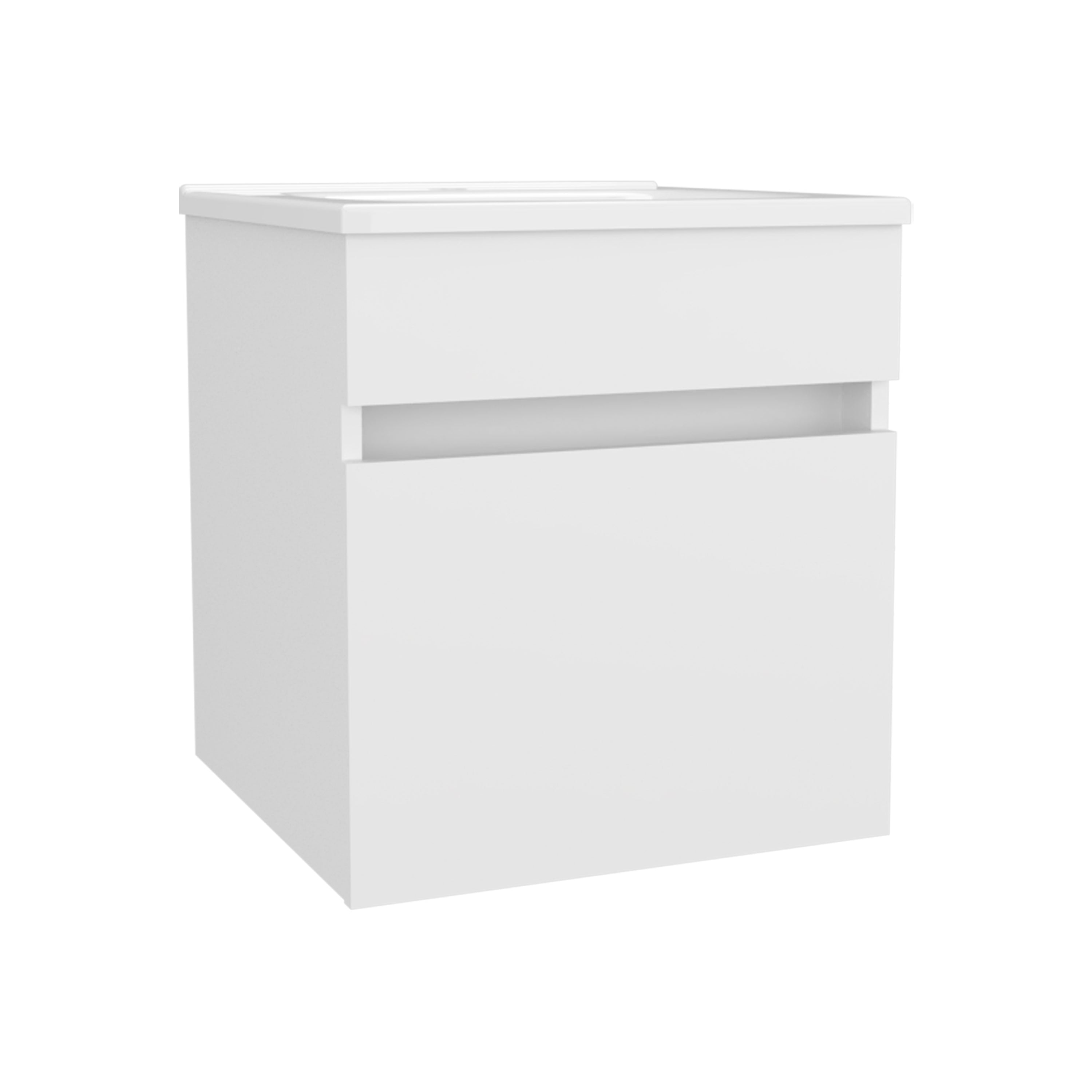 Belle mueble de baño flotante con lavamanos y una puerta