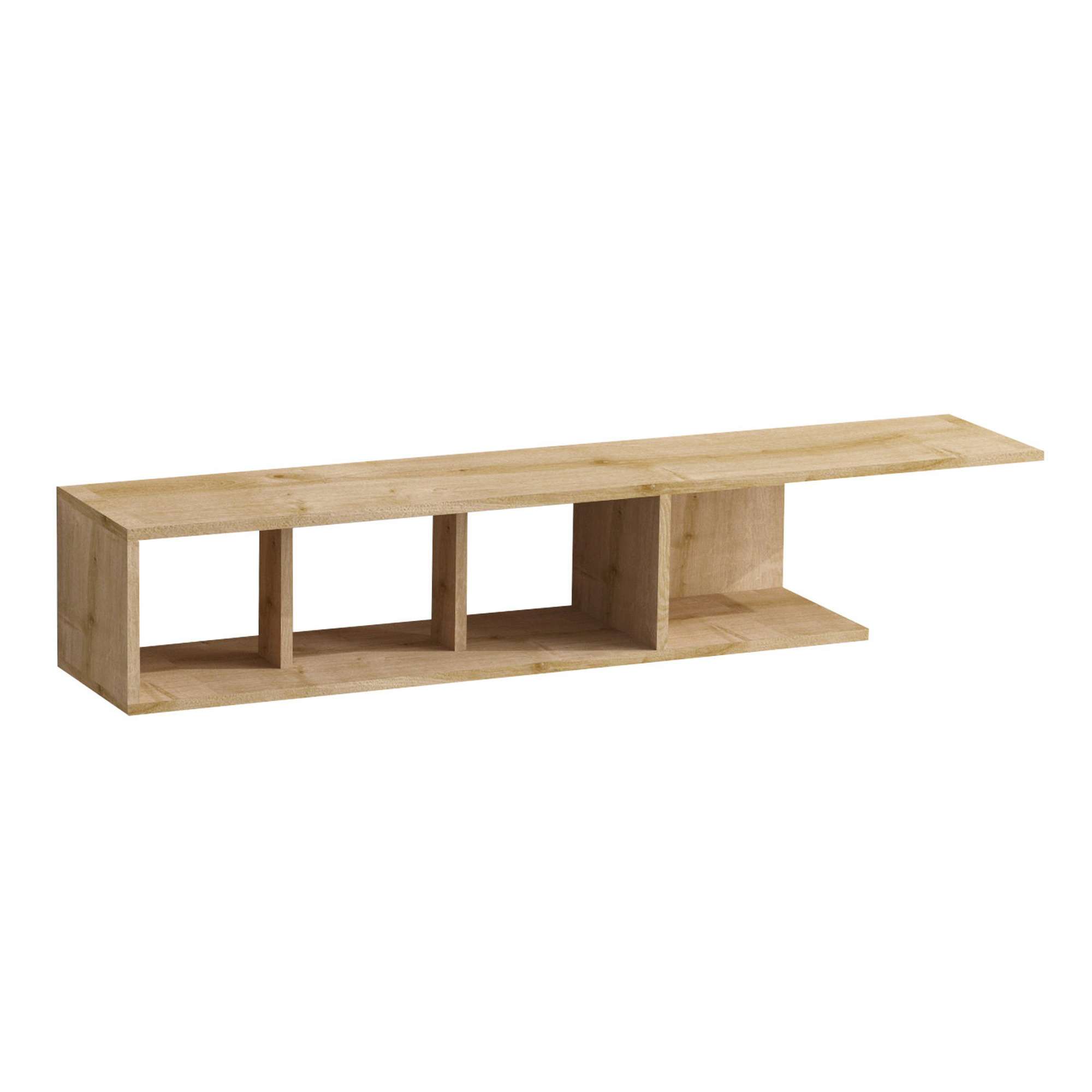 Mesa TV,100% Tablero de aglomerado rechapado en melamina, Color Safiro Roble WELLHOME