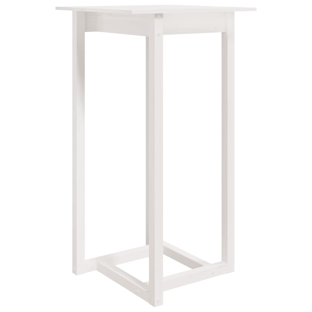 vidaXL Mesa alta de bar madera maciza de pino blanco 60x60x110 cm