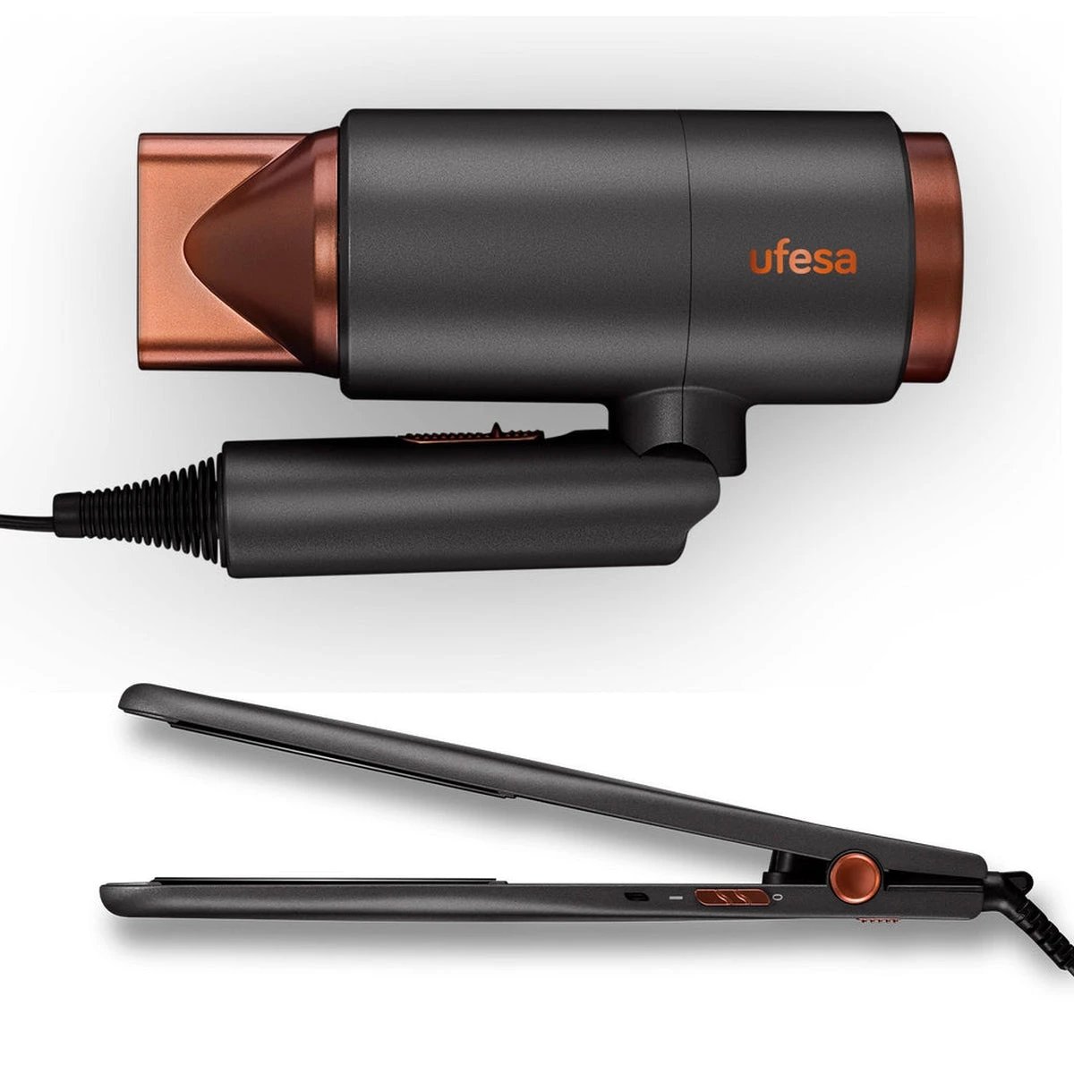 Secador de pelo 900W Motor AC (corriente alterna) UFESA MY GLAMOUR SET  | 3 Velocidades, 3 Temperaturas, Negro
