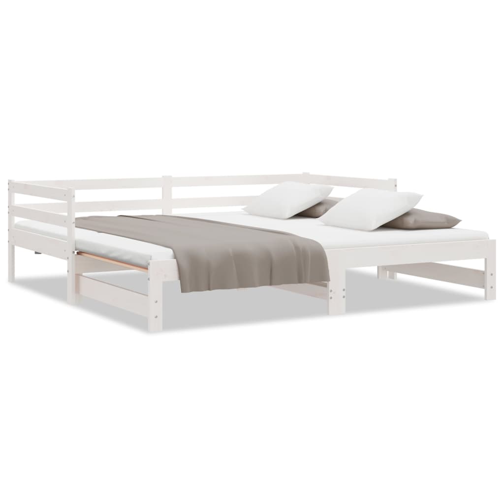 vidaXL Sofá cama extraíble sin colchón blanco 90x190 cm