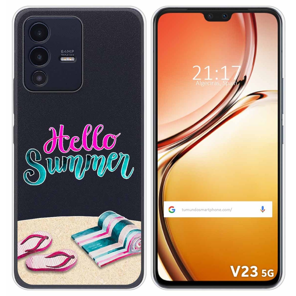 Funda Silicona Transparente para Vivo V23 5G diseño Summer Dibujos