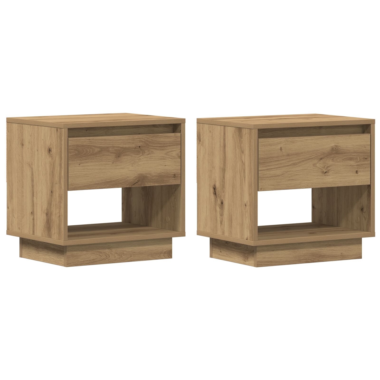 vidaXL Mesita de Noche 2 pcs Roble Artesano 45x34x47 cm Madera Ingenierizada